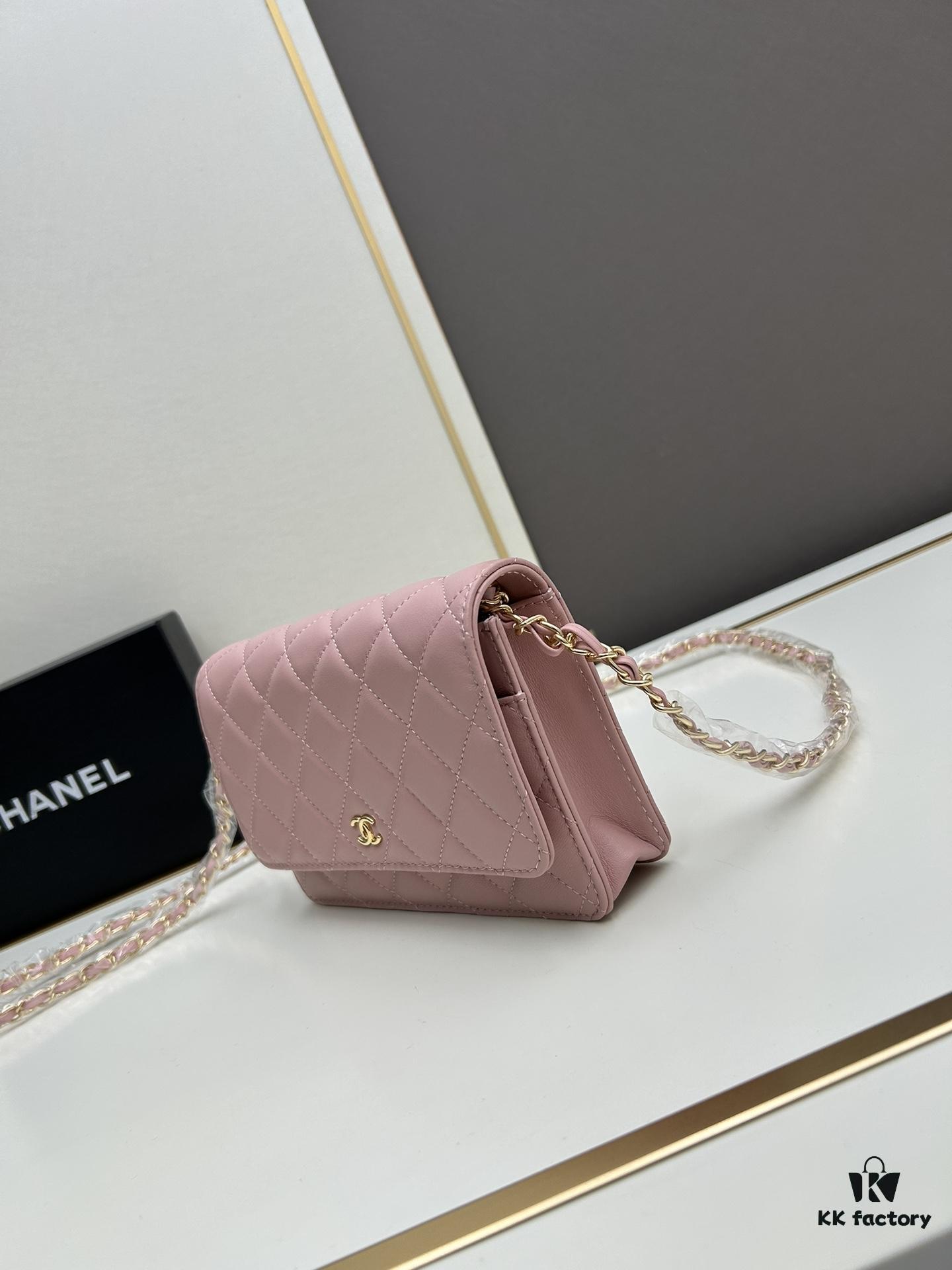 Chanel WOC Classic Fortune Bag with Box (33814 Lambskin) 🔔🔥 Can Be Worn Crossbody or Single-Shoulder, Chain Stowable Inside for Clutch Use