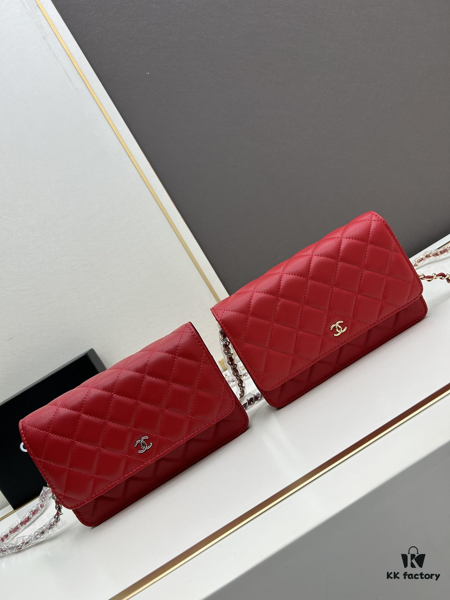 Chanel WOC Classic Fortune Bag with Box (33814 Lambskin) - Can Be Worn Crossbody or Shoulder, Chain Stows Inside for Clutch Use