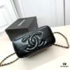 Chanel 24P Arrival! Stunning Pearl-Handled Bag in Black Oil-Waxed Leather