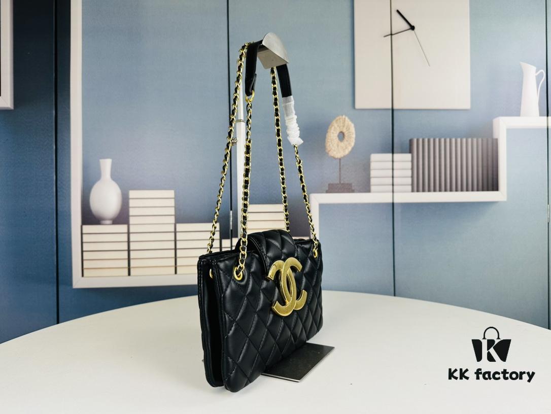New Arrival Large 210 Small 200 4W+ Likes Chanel 24C Retro Oversized Logo Horizontal Chain Bag