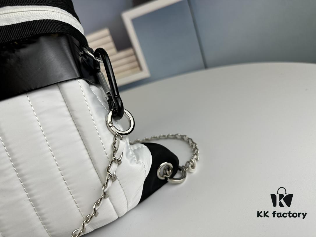 New Arrival! Jennie's Style Chanel Nylon Backpack in Black and White