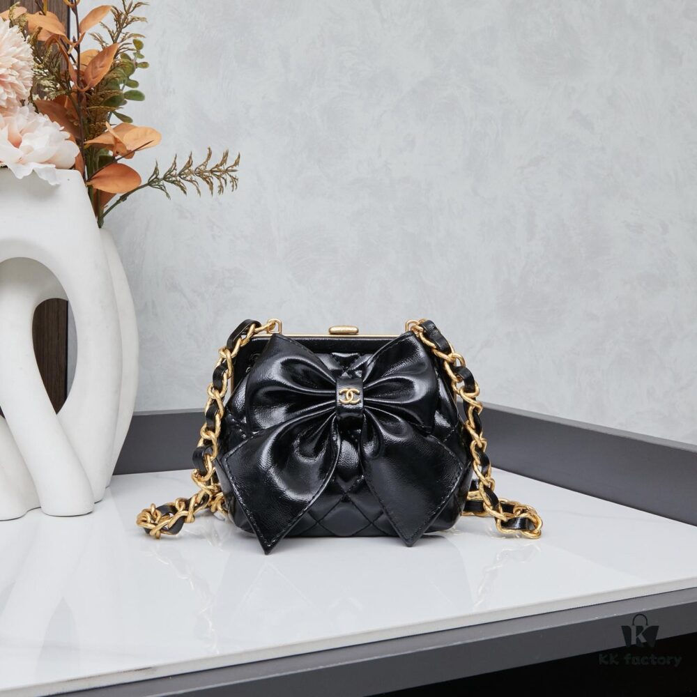 New Arrival with Box Chanel 24A Bow Frog-Mouth Bag So Cute!