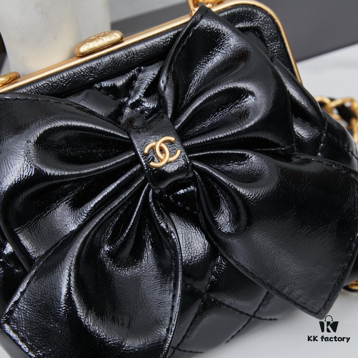 New Arrival with Box Chanel 24A Bow Frog-Mouth Bag So Cute!