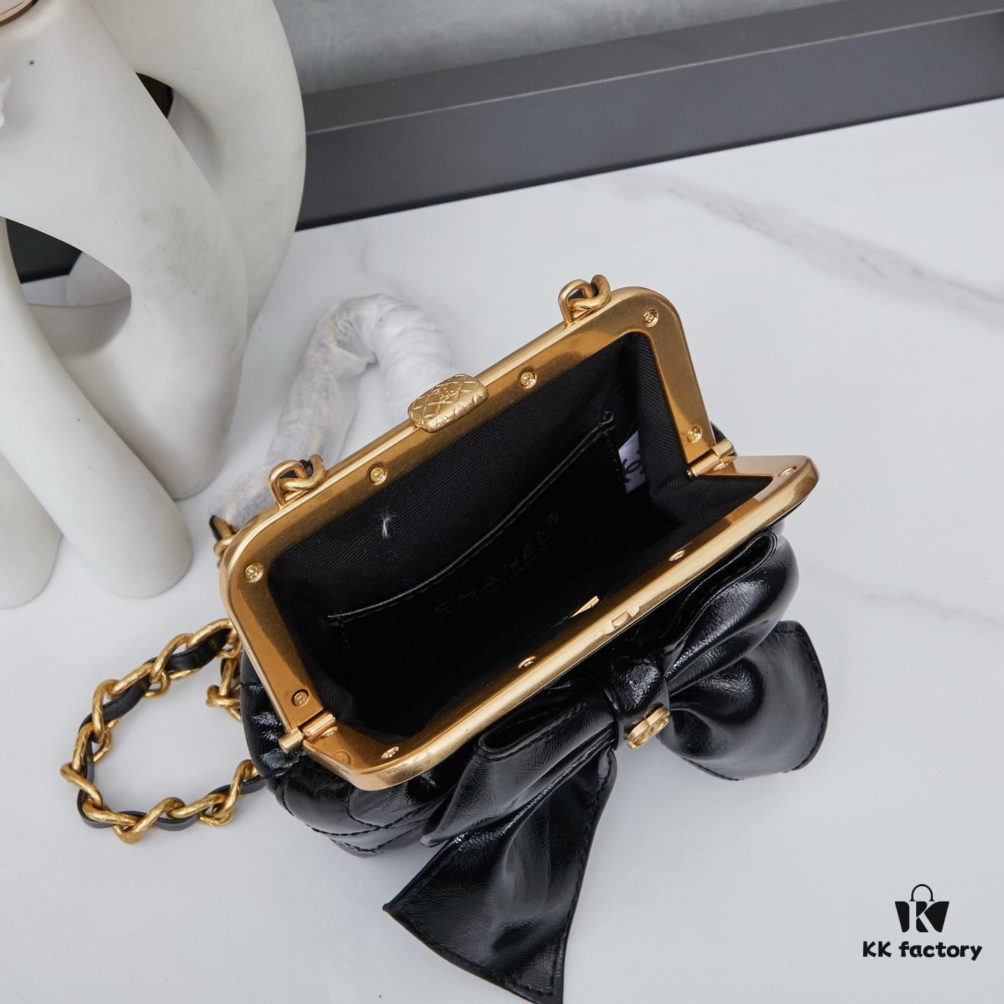 New Arrival with Box Chanel 24A Bow Frog-Mouth Bag So Cute!