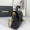 CHANEL 25P New Handle Top Handle Bag Mini in Black and Gold Lambskin
