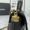 CHANEL 25P New Handle Top Handle Bag Mini in Black and Gold Lambskin