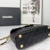 CHANEL 25P New Handle Top Handle Bag Mini in Black and Gold Lambskin