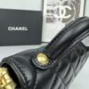 CHANEL 25P New Handle Top Handle Bag Mini in Black and Gold Lambskin