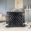 New Arrival Chanel 22K Black Patent Leather Backpack