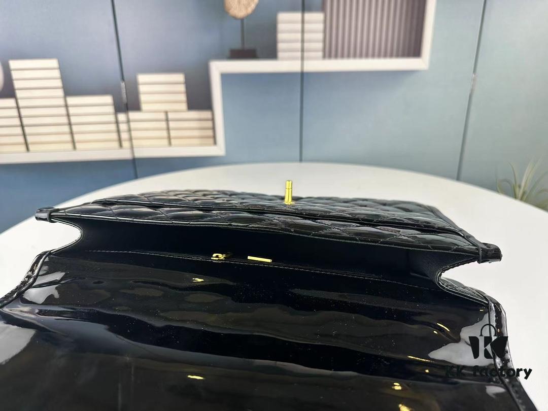 New Arrival Chanel 22K Black Patent Leather Backpack