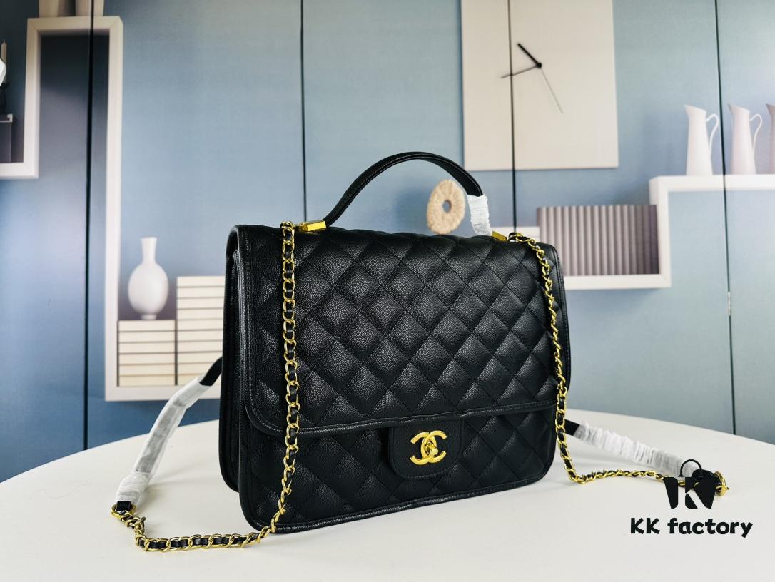 New Arrival Chanel 22K Black Patent Leather Backpack