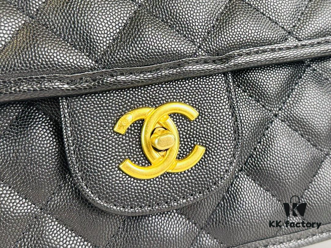 New Arrival Chanel 22K Black Patent Leather Backpack