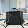 New Arrival Chanel 22K Black Patent Leather Backpack
