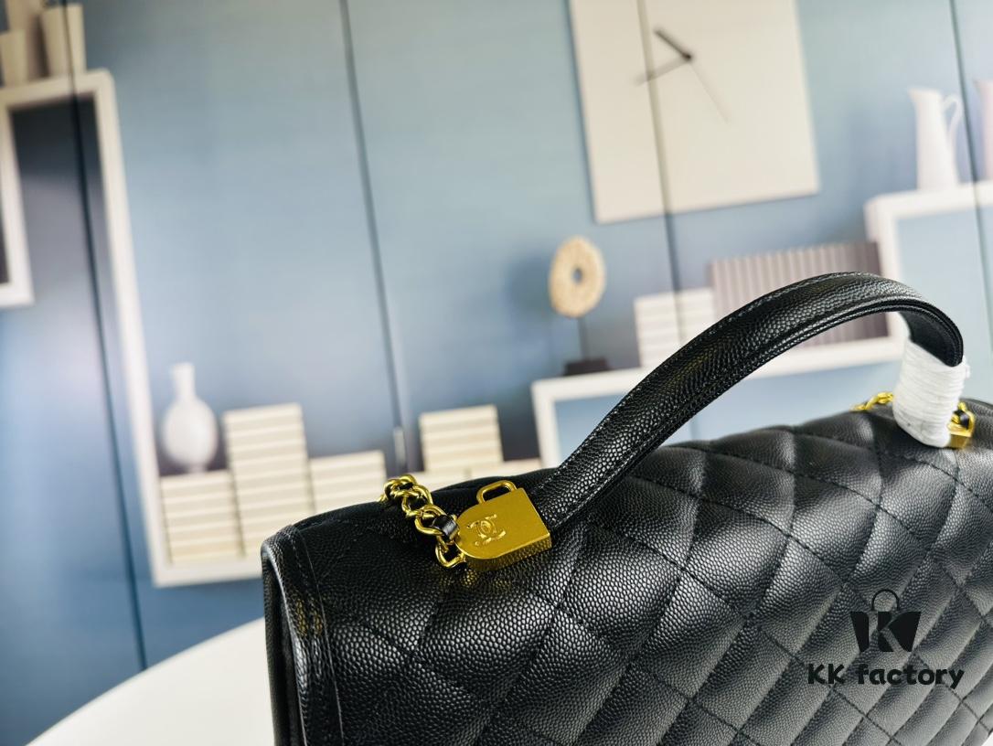 New Arrival Chanel 22K Black Patent Leather Backpack