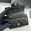 CHANEL Caviar Black/Gold 23K Classic Quilted Lambskin Wallet