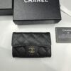 CHANEL Caviar Black/Gold 23K Classic Quilted Lambskin Wallet