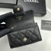 CHANEL Caviar Black/Gold 23K Classic Quilted Lambskin Wallet