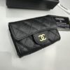 CHANEL Caviar Black/Gold 23K Classic Quilted Lambskin Wallet