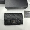 CHANEL Caviar Black/Gold 23K Classic Quilted Lambskin Wallet