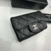 CHANEL Caviar Black/Gold 23K Classic Quilted Lambskin Wallet