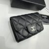 CHANEL Caviar Black / Gold 23K Classic Quilted Lambskin Wallet