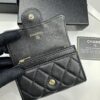 CHANEL Caviar Black / Gold 23K Classic Quilted Lambskin Wallet - New Arrival CF Mini Card Holder
