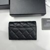 CHANEL Caviar Black / Gold 23K Classic Quilted Lambskin Wallet - New Arrival CF Mini Card Holder