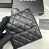 CHANEL Caviar Black / Gold 23K Classic Quilted Lambskin Wallet - New Arrival CF Mini Card Holder