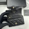 CHANEL Caviar Black / Gold 23K Classic Quilted Lambskin Wallet - New Arrival CF Mini Card Holder