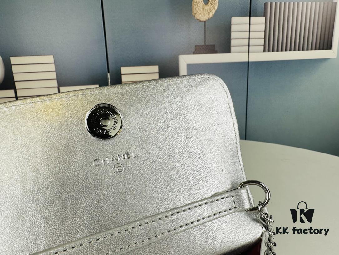 New Arrival Wholesale Multi-Color Chanel Style Beautiful Item & Show Gift - Stylish Silver Chain Mini Bag, Waist Bag, Crossbody or Handheld, Very Matchable