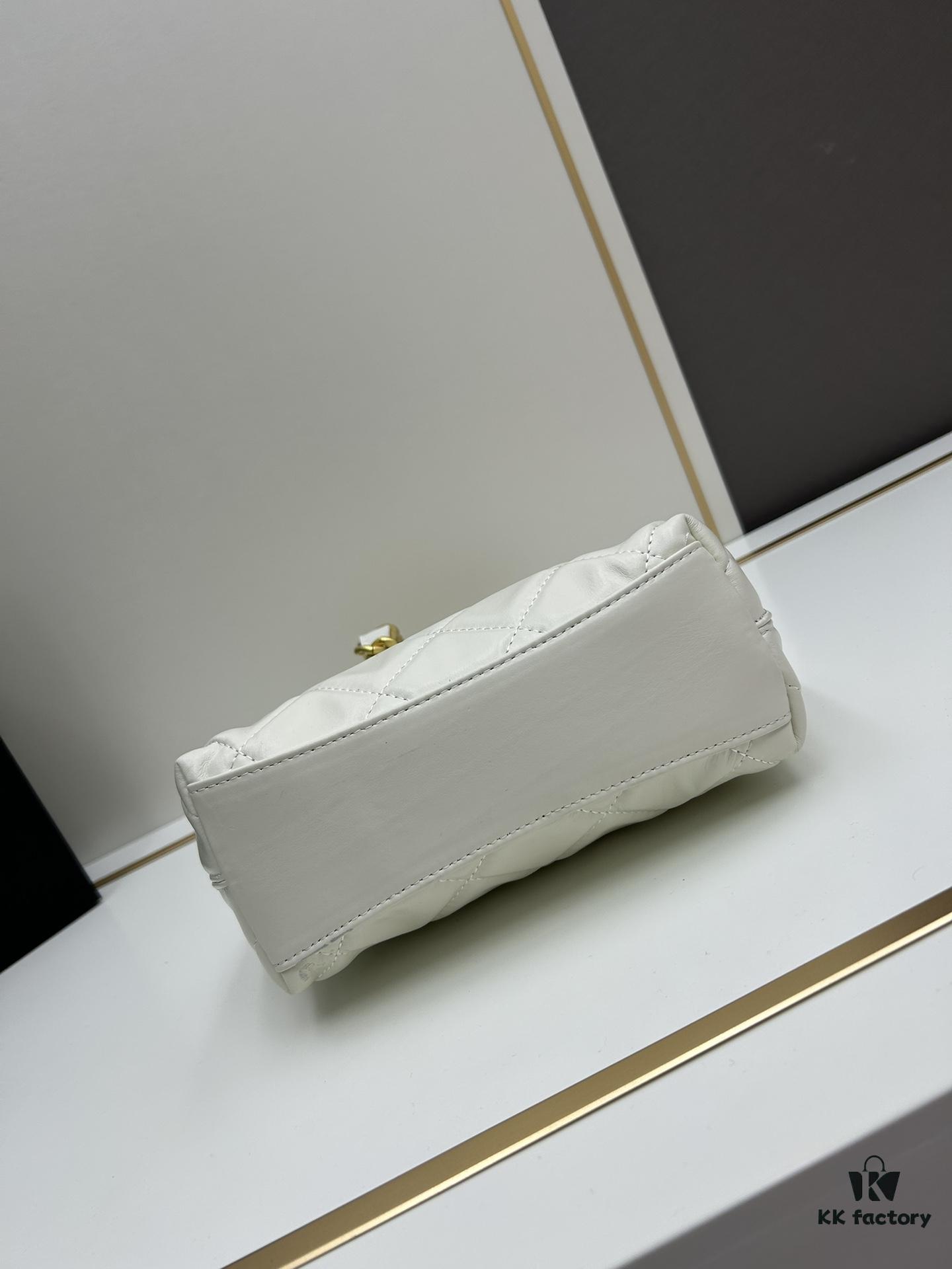 Chanel 24A Small Hobo Bag in Oil-Waxed Full-Grain Leather