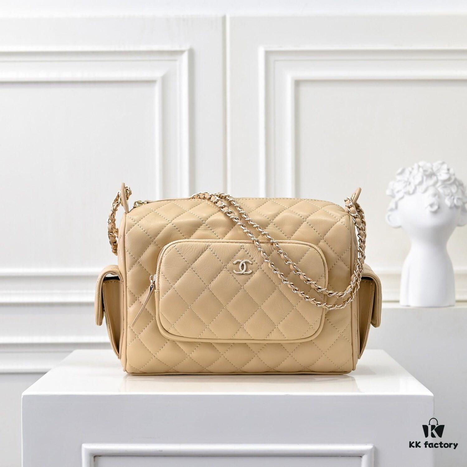 CHANEL 24K New Bowling Camera Bag in Lambskin with Gold-Tone Hardware