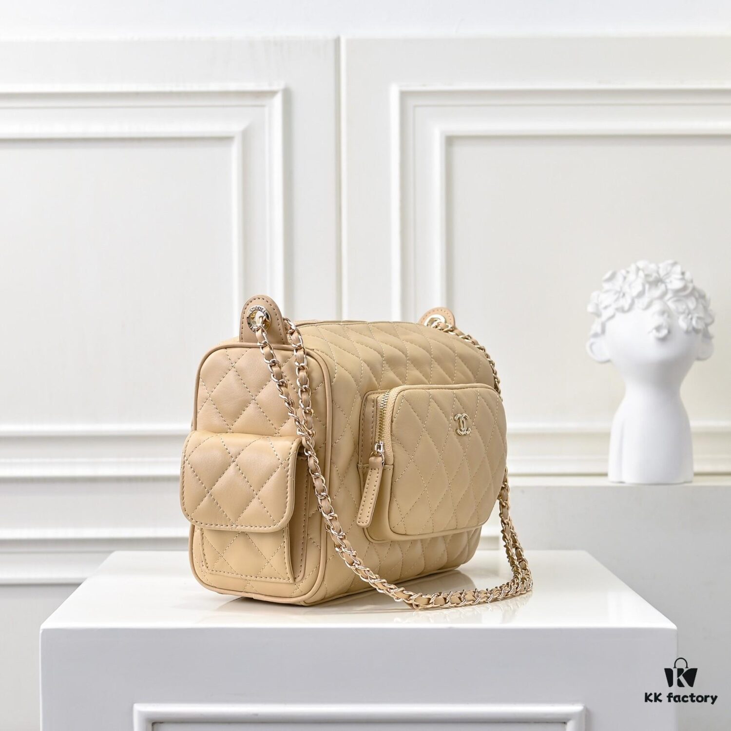 CHANEL 24K New Bowling Camera Bag in Lambskin with Gold-Tone Hardware