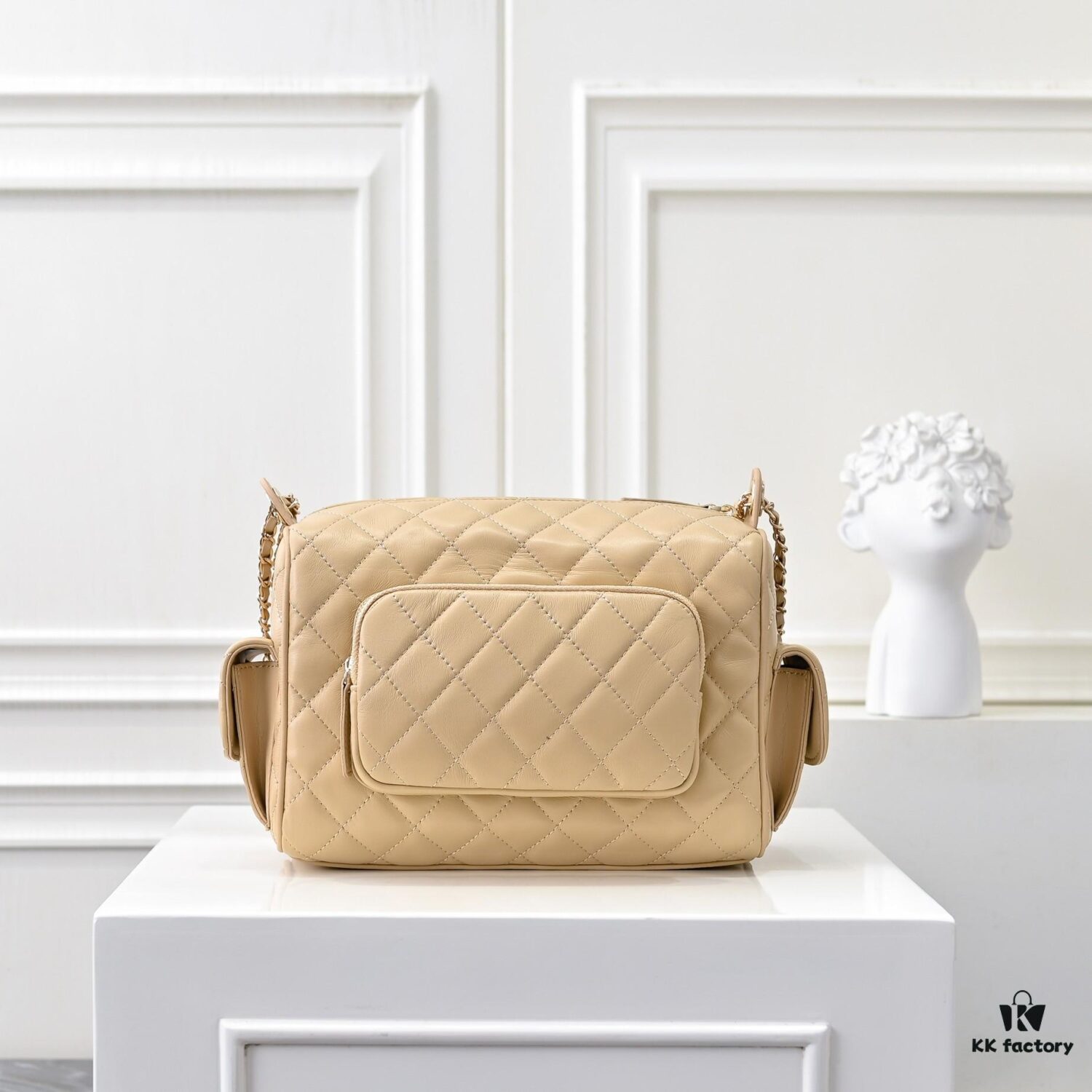 CHANEL 24K New Bowling Camera Bag in Lambskin with Gold-Tone Hardware