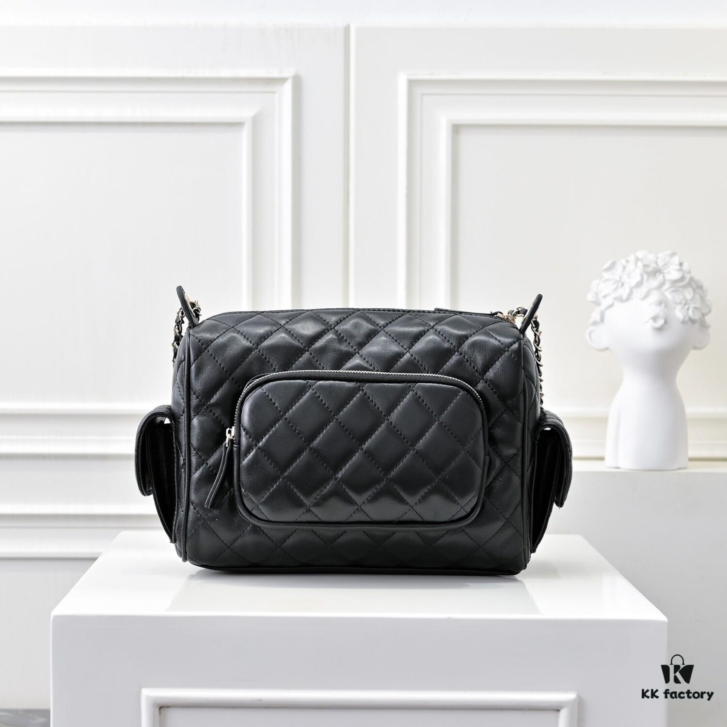 CHANEL 24K New Bowling Camera Bag in Lambskin with Gold-Tone Hardware