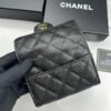 CHANEL Caviar Black/Gold 23K Classic Quilted Lambskin Wallet