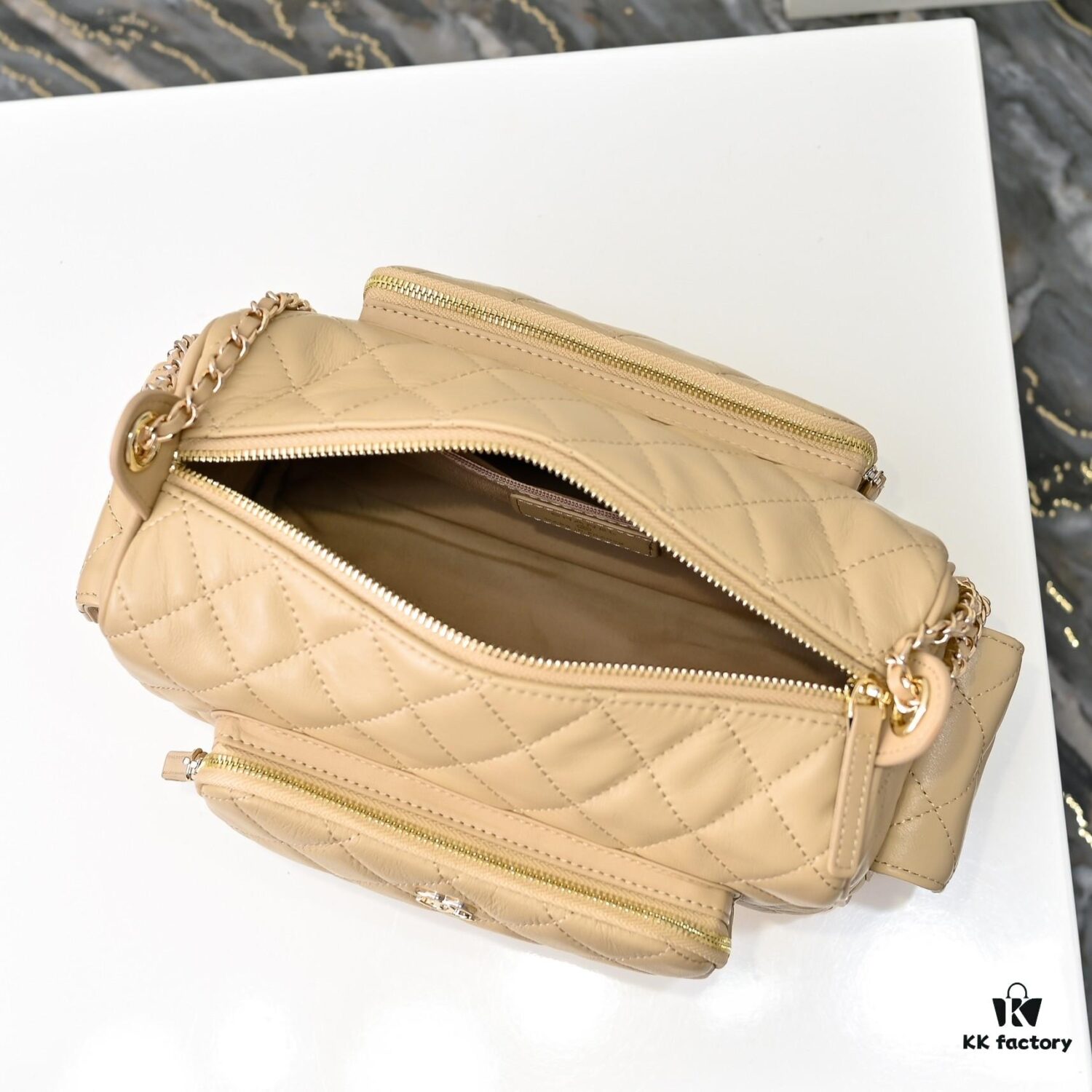 CHANEL 24K New Bowling Camera Bag in Lambskin with Gold-Tone Hardware