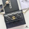 Chanel Boutique Style ❤❤ Caviar Leather with Pearl and Chain Hardware, Full Leather Interior and Exterior, High-Quality Craftsmanship, Gold-Tone Clasp, Can Be Worn as Shoulder Bag, Crossbody or Waist Bag