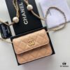 Chanel Luxury Counter Model ❤❤ Caviar Leather with Pearl and Chain Hardware, Full Leather Interior and Exterior, High-Quality Craftsmanship, Gold-Tone Clasp, Can Be Worn as Shoulder Bag, Crossbody or Waist Bag