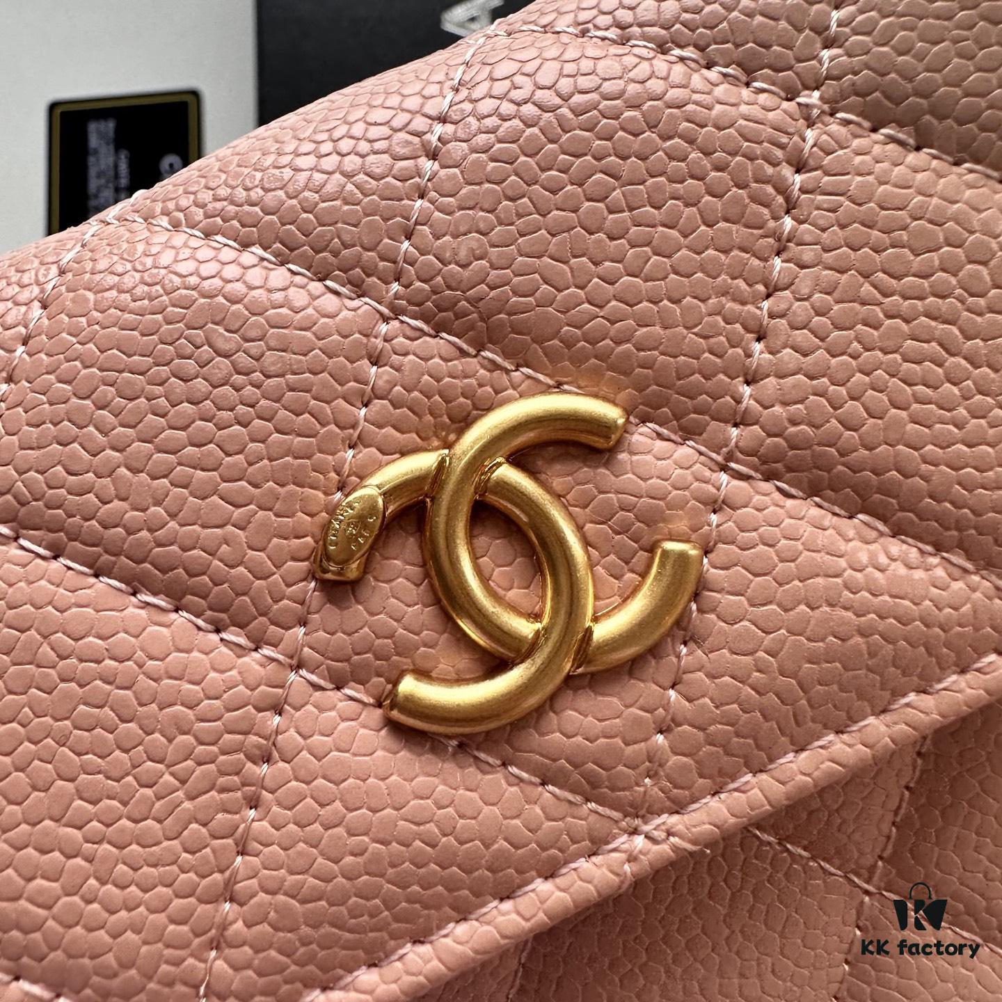 Chanel Chanel Counter Model ❤❤ Caviar Leather with Pearl and Chain Hardware, Full Leather Interior and Exterior, High-Quality Craftsmanship, Gold Buckle, Can Be Worn as Shoulder Bag, Crossbody or Waist Bag