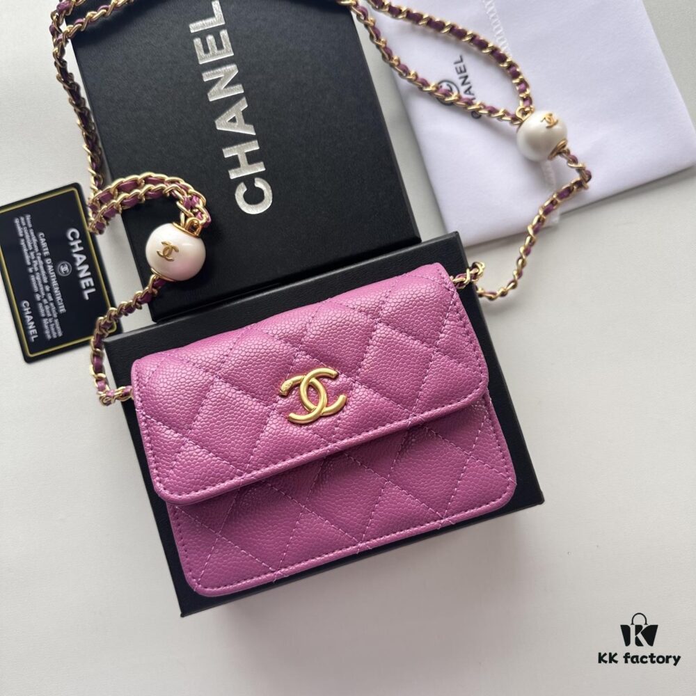 Bestselling Chanel-Style Quilted Pearl Chain Bag with Gold Hardware