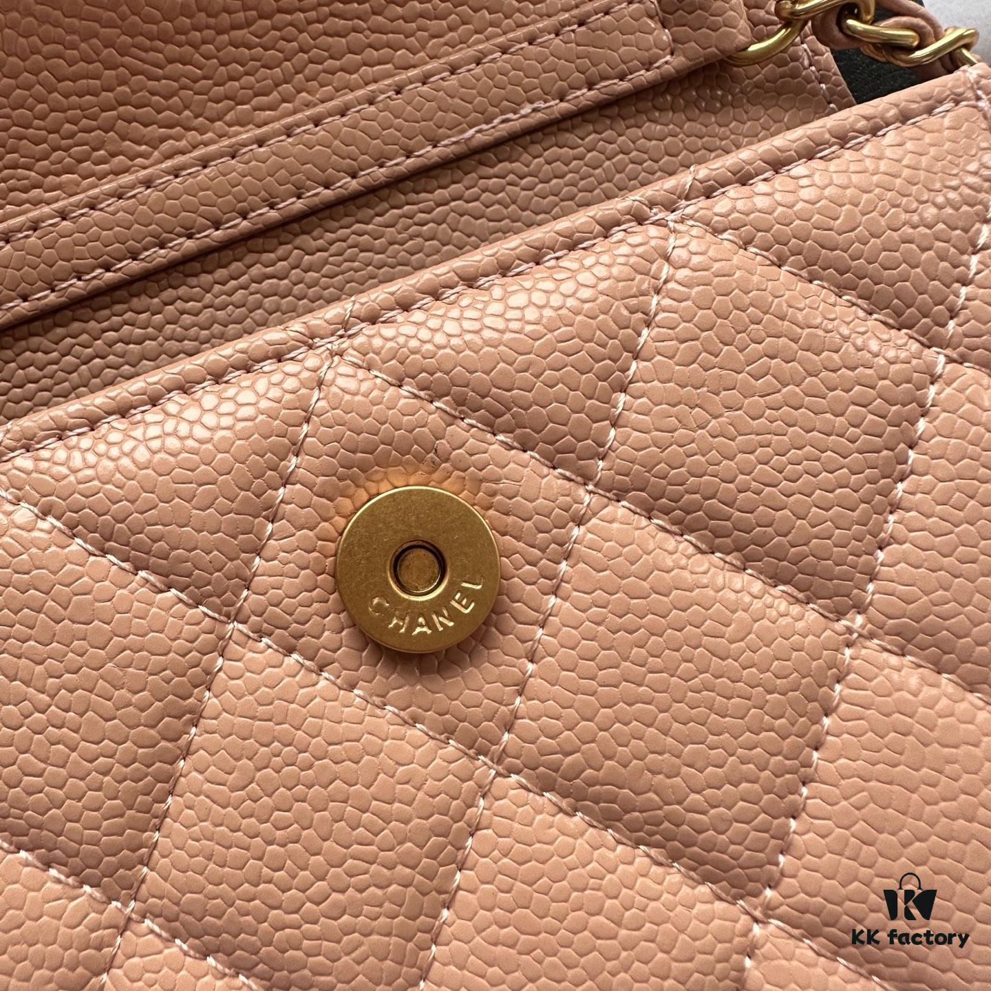 Chanel Chanel Counter Model ❤❤ Caviar Leather with Pearl and Chain Hardware, Full Leather Interior and Exterior, High-Quality Craftsmanship, Gold Buckle, Can Be Worn as Shoulder Bag, Crossbody or Waist Bag