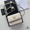 Chanel Luxury Counter Model ❤❤ Caviar Leather with Pearl and Chain Hardware, Full Leather Inside and Out, High-Quality Craftsmanship, Gold-Tone Clasp, Shoulder or Crossbody Wear, Can Be Used as Waist Bag