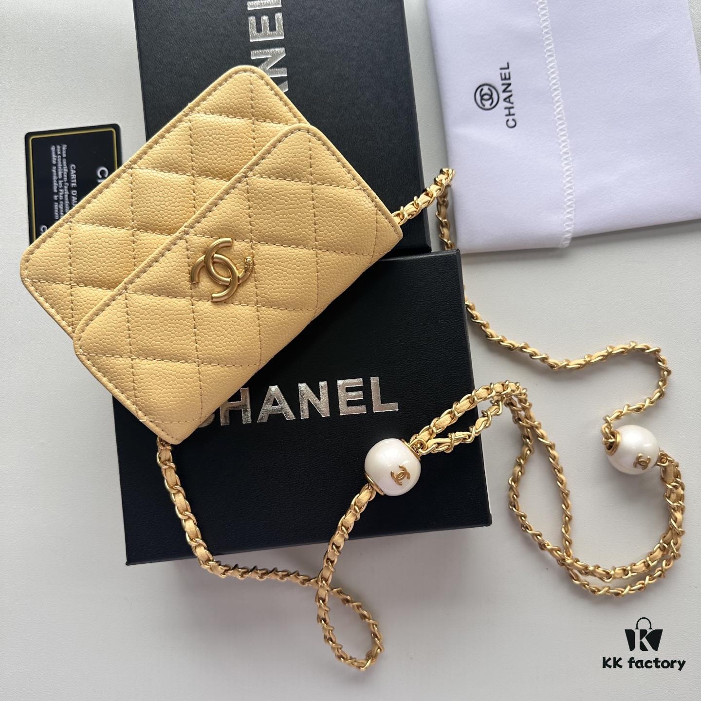 Chanel Chanel Counter Model ❤❤ Caviar Leather Chain with Pearl Hardware, Full Leather Inside and Out, High-Quality Craftsmanship, Gold Clasp, Shoulder Crossbody Bag or Waist Bag