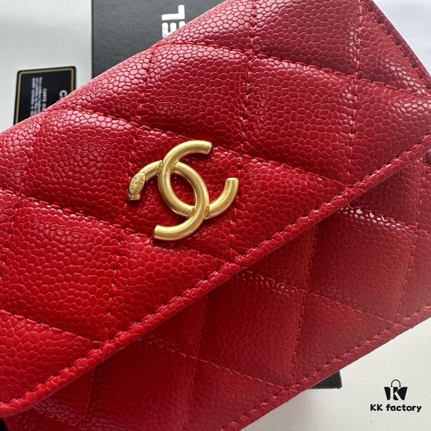 Chanel Chanel Counter Style ❤❤ Caviar Leather with Pearl and Chain Hardware, Full Leather Inside and Out, High-Quality Craftsmanship, Gold Buckle, Shoulder or Crossbody Wear, Can Be Used as Waist Bag