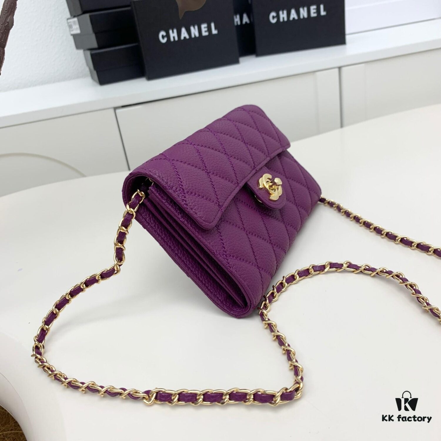 Chanel Classic Quilted Shoulder Crossbody Bag in Calfskin with CC Logo