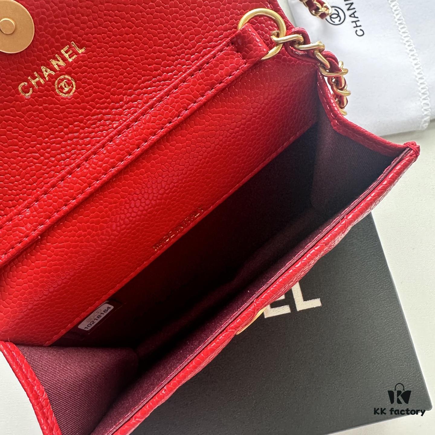 Chanel Chanel Counter Style ❤❤ Caviar Leather with Pearl and Chain Hardware, Full Leather Inside and Out, High-Quality Craftsmanship, Gold Buckle, Shoulder or Crossbody Wear, Can Be Used as Waist Bag