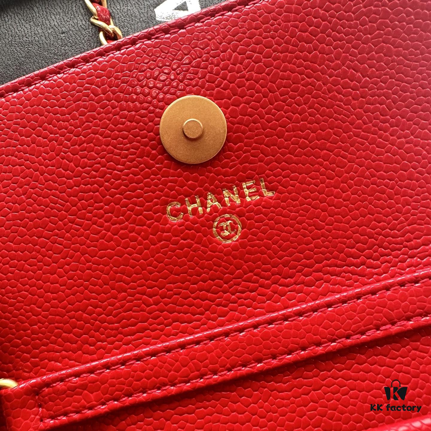 Chanel Chanel Counter Style ❤❤ Caviar Leather with Pearl and Chain Hardware, Full Leather Inside and Out, High-Quality Craftsmanship, Gold Buckle, Shoulder or Crossbody Wear, Can Be Used as Waist Bag