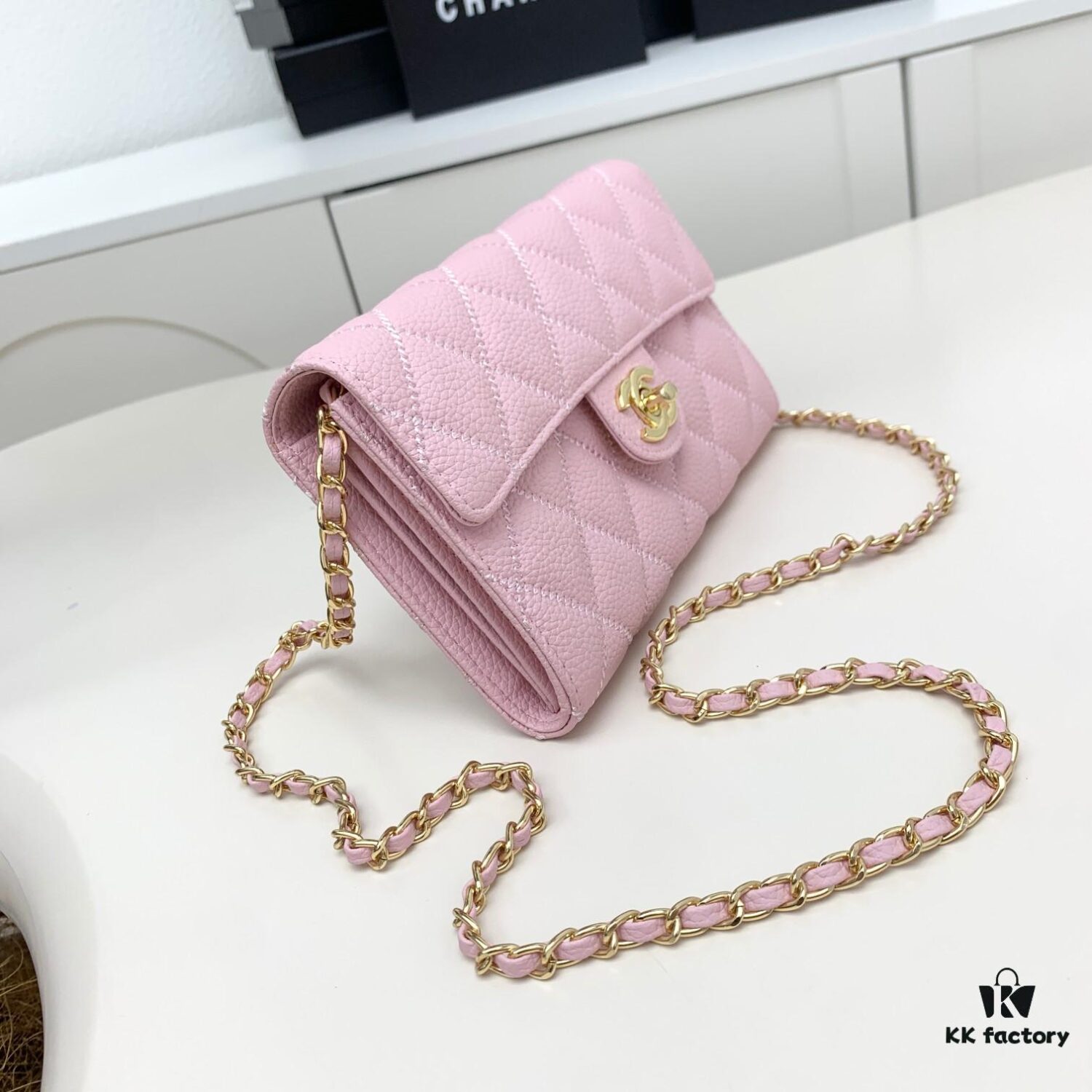 Chanel Classic Quilted Shoulder Crossbody Bag in Calfskin with Chain