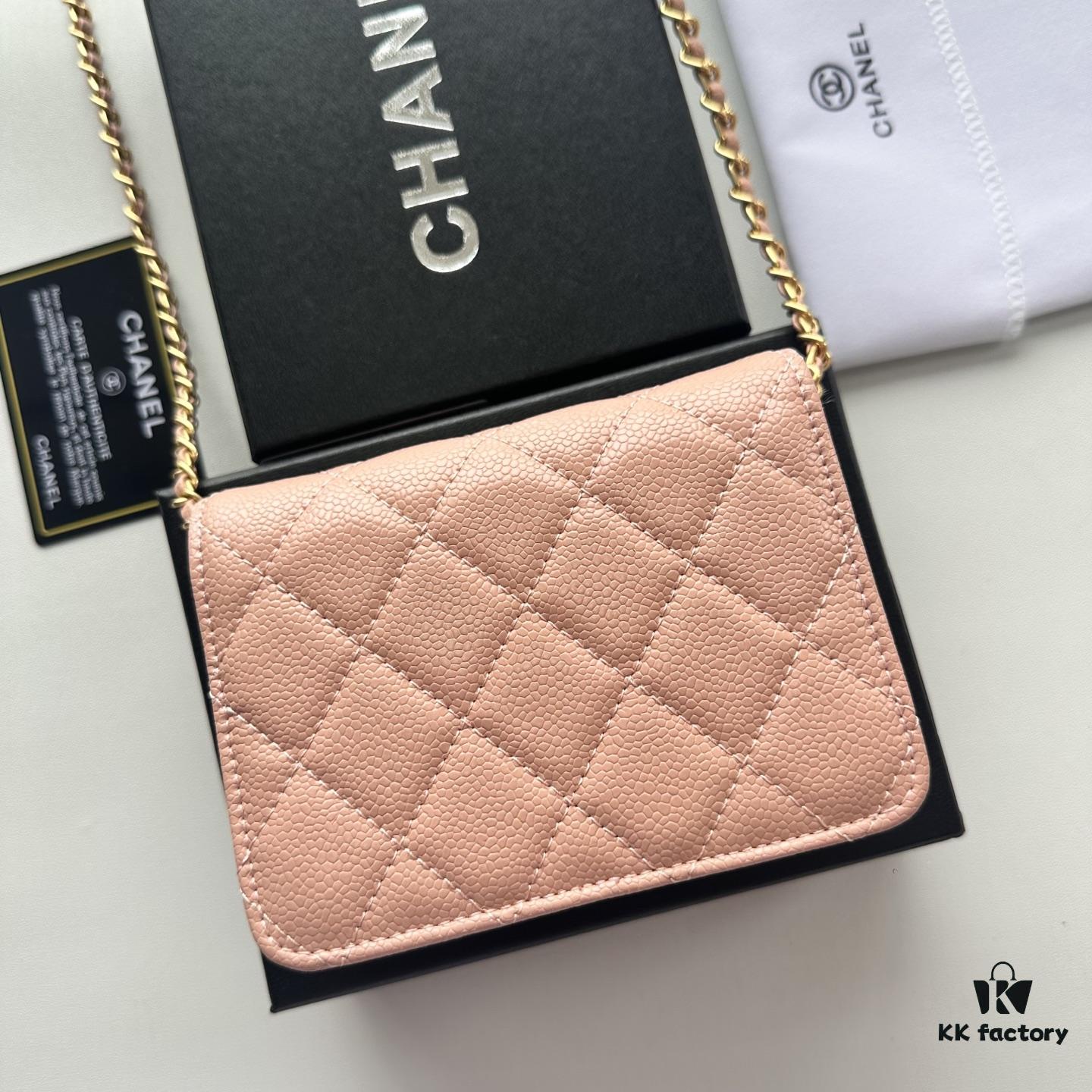 Chanel Chanel Counter Model ❤❤ Caviar Leather with Pearl and Chain Hardware, Full Leather Interior and Exterior, High-Quality Craftsmanship, Gold Buckle, Can Be Worn as Shoulder Bag, Crossbody or Waist Bag